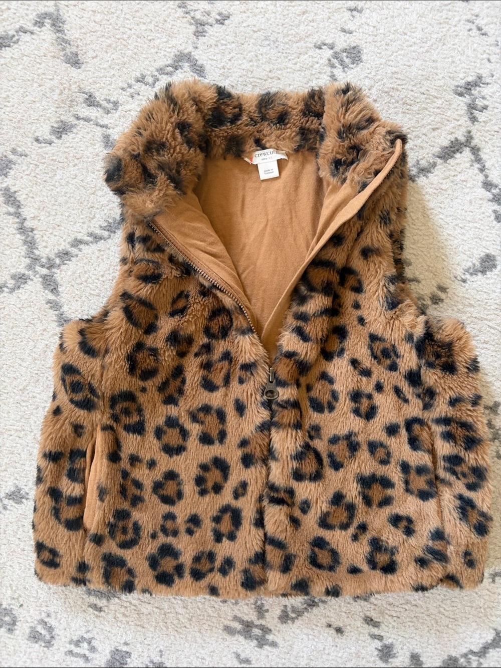 Crewcuts Leopard Print Faux-Fur Vest
